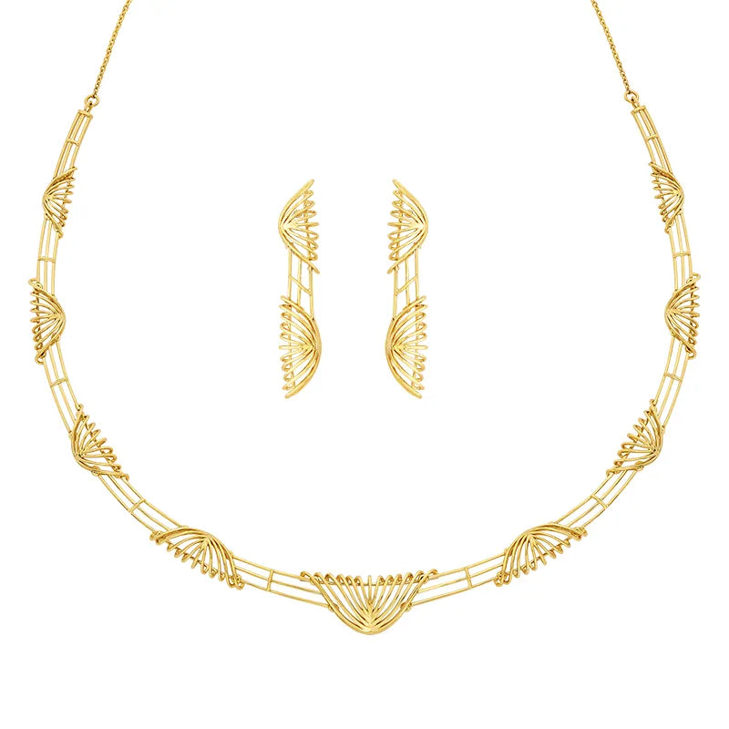 Modern, Elegant 22k Gold Necklace Set