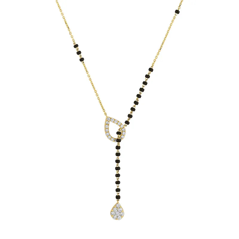 Modern Lariet Diamond Mangal Sutra in 18K gold