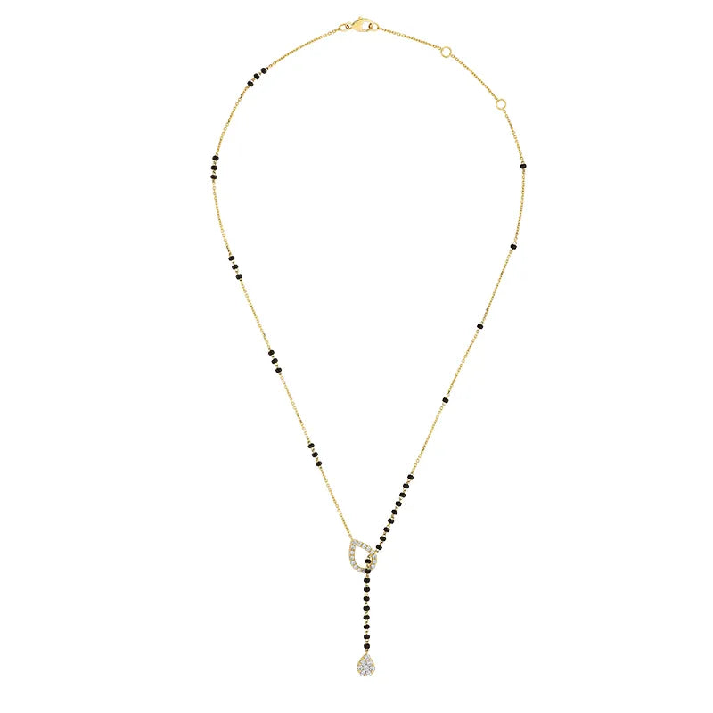Modern Lariet Diamond Mangal Sutra in 18K gold