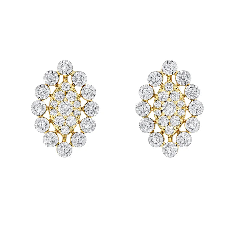 Classic 18K Gold Dimond Pendant Set