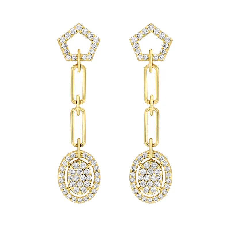 Charming Gold Diamond Necklace Set