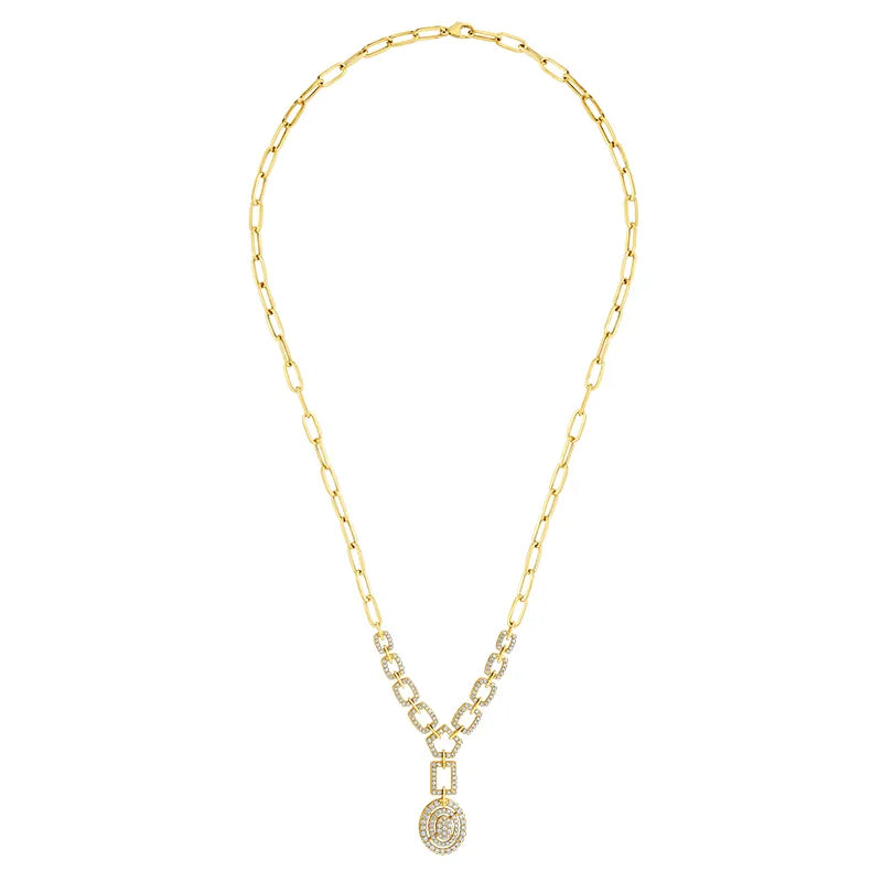 Charming Gold Diamond Necklace Set