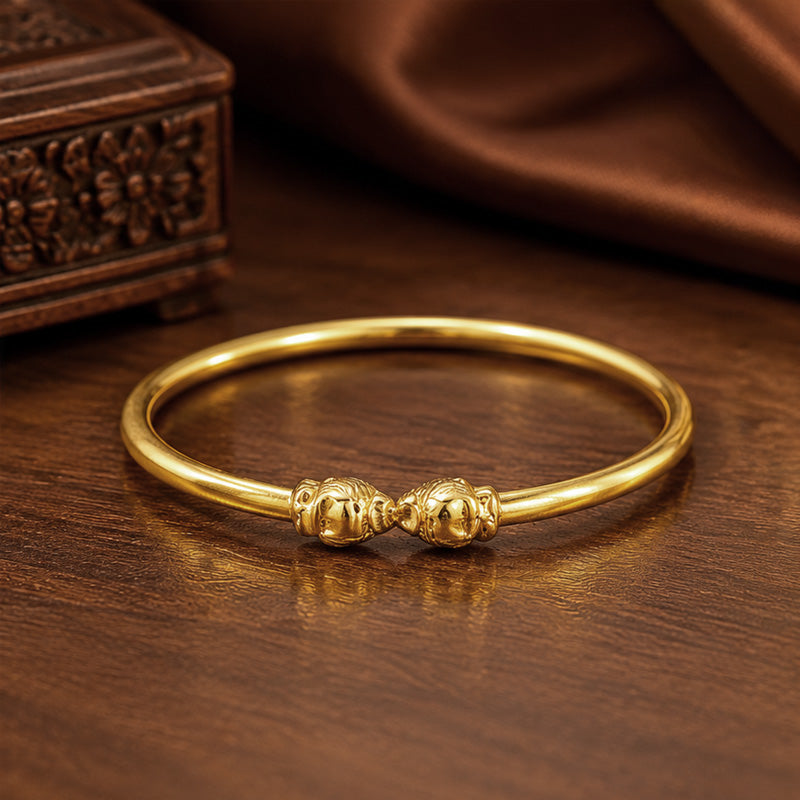 22k Yellow Gold Simple Spiral Ball Bangle