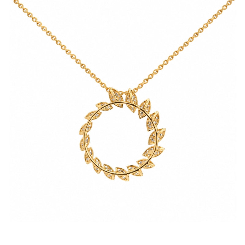 Elegant 18K Yellow Gold Necklace with Sparkling Diamonds for Daily Wear