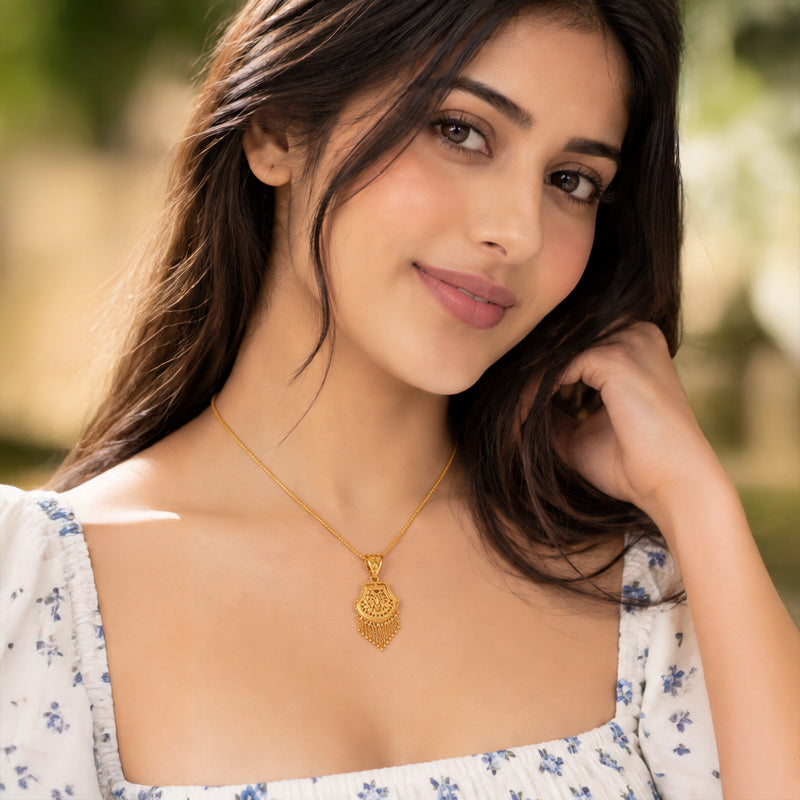 Artisan Crafted Gold Filigree Pendant
