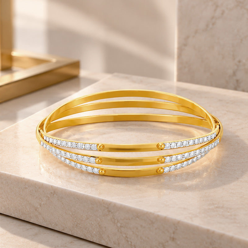 22k Two-Toned Overlapping Bangle