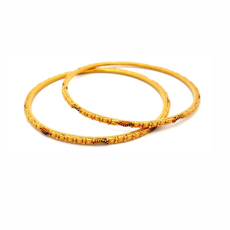 Elegant Gold Bangles Set - Size 2.8