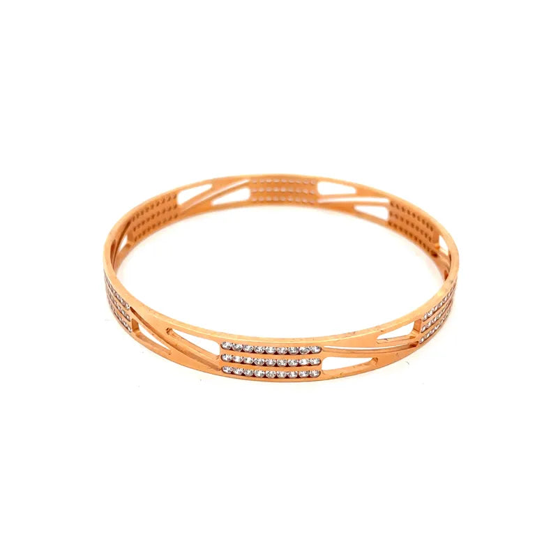 Elegant 18K Rose Gold bangles  - Set of 2, Size 2.4