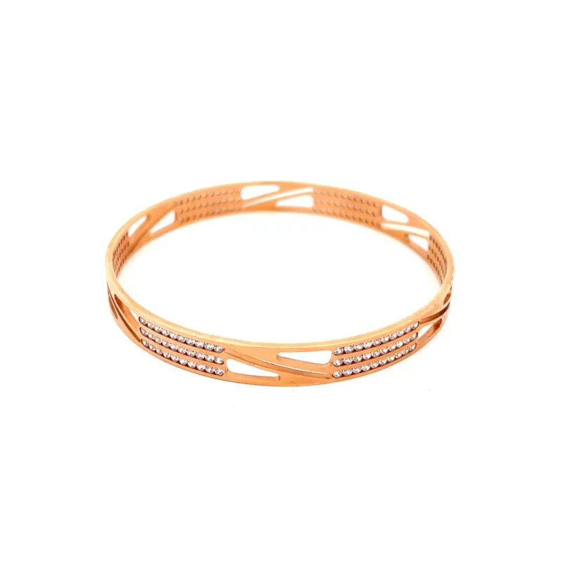 Elegant 18K Rose Gold bangles  - Set of 2, Size 2.5