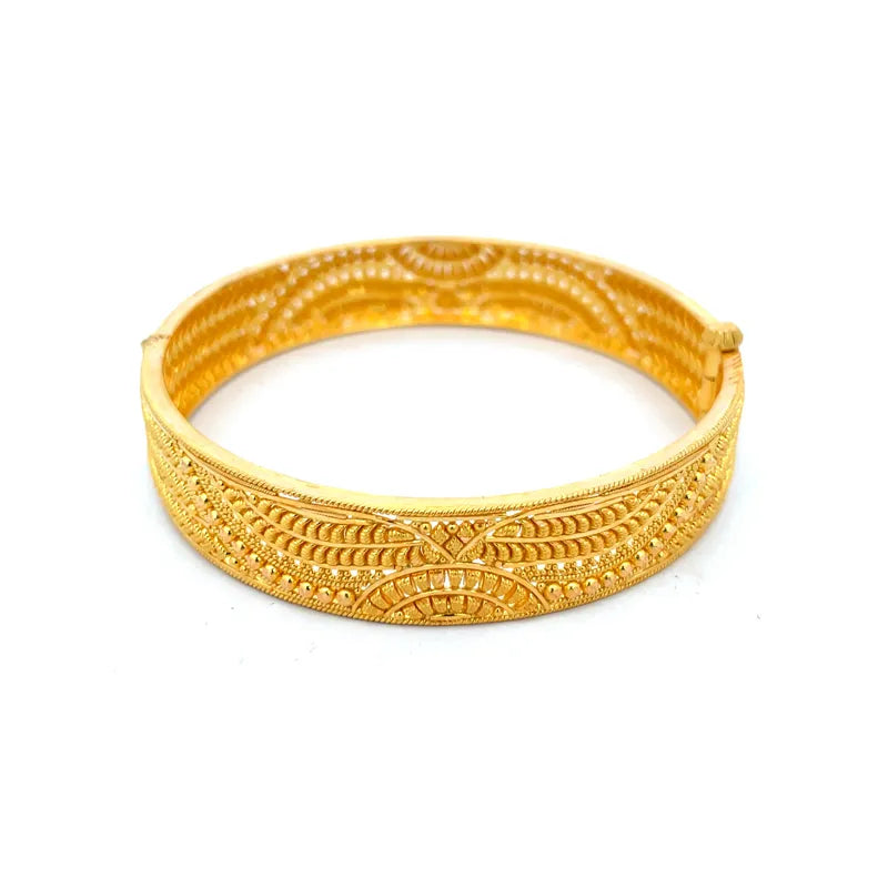 Elegant Gold Bangles - Set of 2  - Free size, side screw