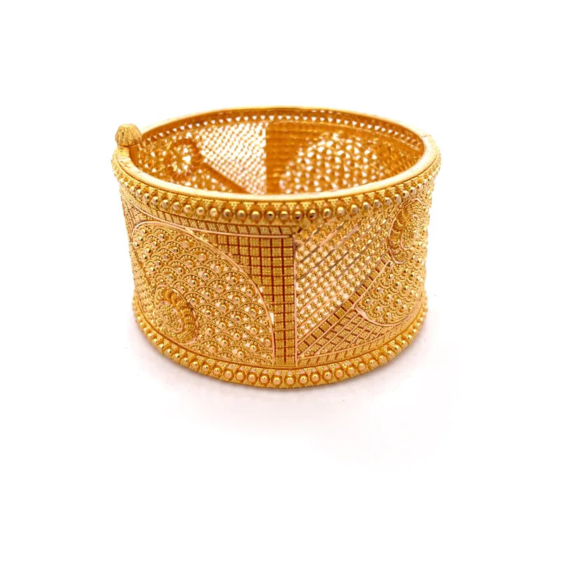 Elegant 22k Yellow Gold Bangle for Women with Smooth Polished Finish
