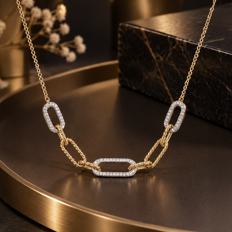 Links of Love - Gold diamond Necklace