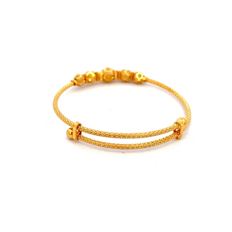 22K Yellow Gold Adjustable Baby Bangle Set of 2