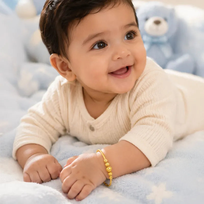 Beautiful 22K Yellow Gold Baby Bangle Set for Little Wrists and Cherished Memories