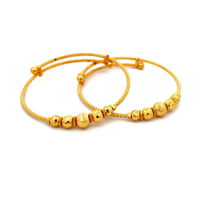 Elegant 22K Yellow Gold Smooth Baby Bangles for Cherished Keepsakes