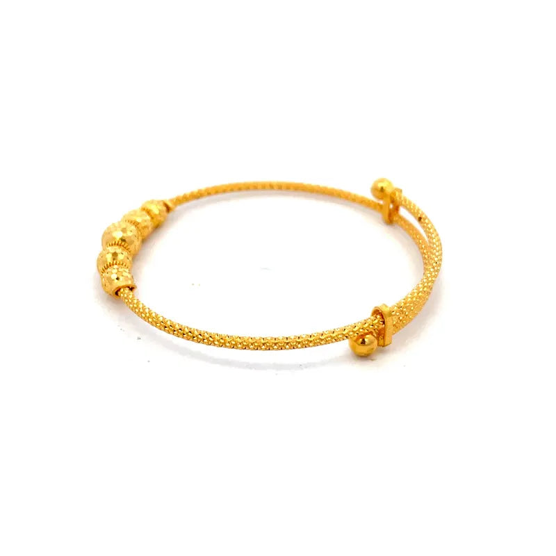 Elegant 22K Yellow Gold Smooth Baby Bangles for Cherished Keepsakes