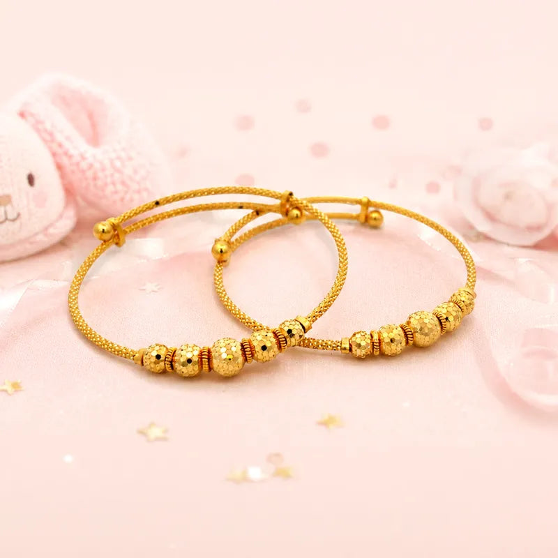 Elegant 22K Yellow Gold Smooth Baby Bangles for Cherished Keepsakes