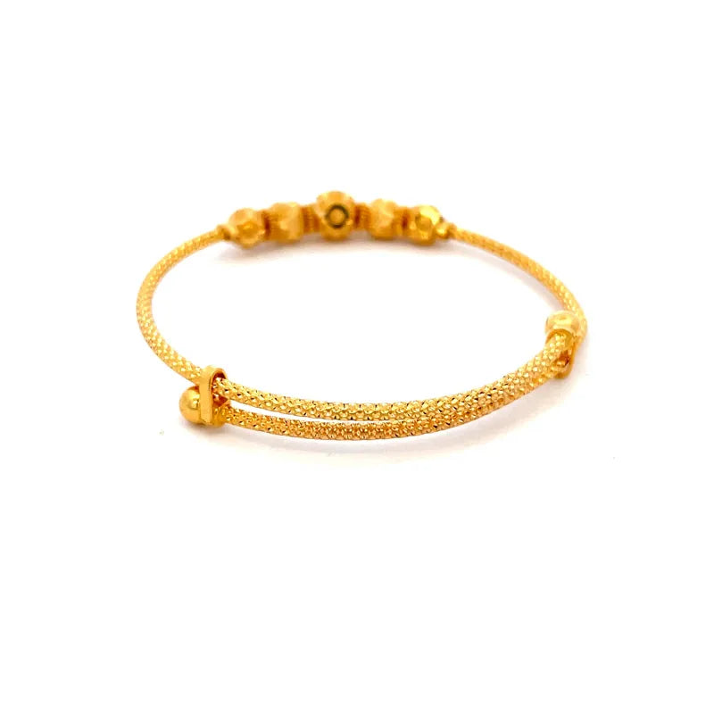 Elegant 22K Yellow Gold Baby Bangle Set for Delicate Wrists