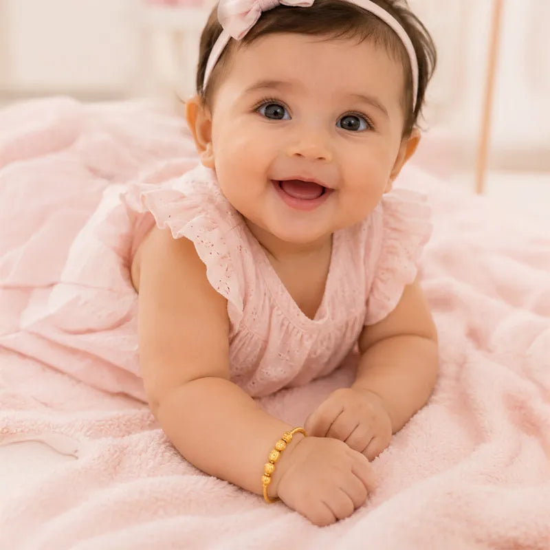 Elegant 22K Yellow Gold Baby Bangle Set for Delicate Wrists