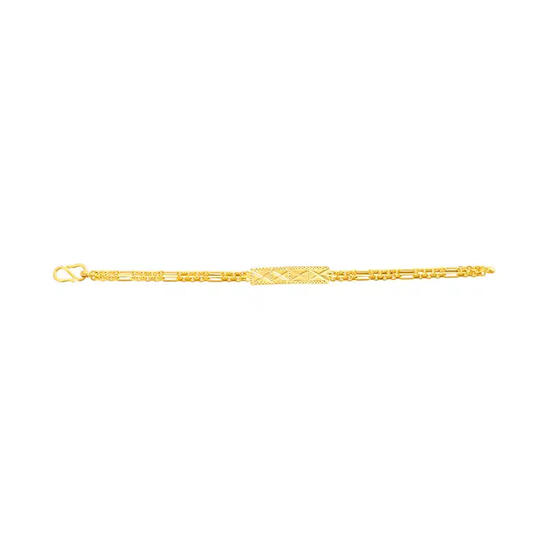 Elegant 22K Yellow Gold Baby Chain Bracelet 5.7 Inch For Everyday Wear