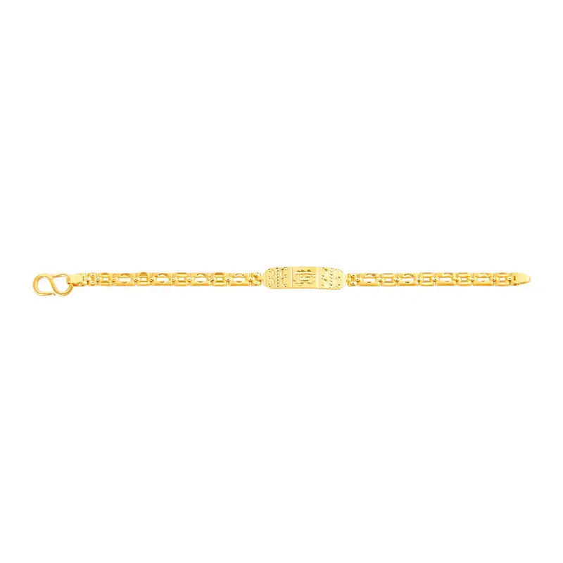 Elegant 22K Yellow Gold Baby Link Chain Bracelet with Meaningful Om Symbol