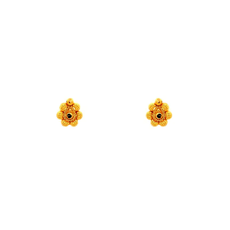 Elegant 22k Yellow Gold Drop Shaped Micro Stud Earrings with Secure Screw Backs