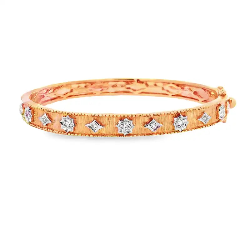 Gold Diamond Bangle Bracelet