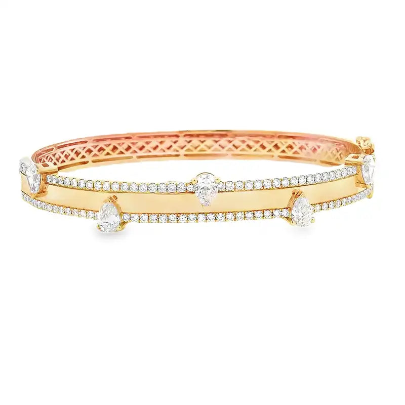 Gold Diamond Bangle Bracelet