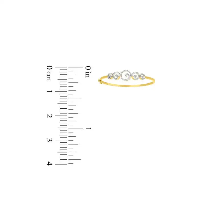 18K White and Yellow Gold and Diamond Bangle Bracelet