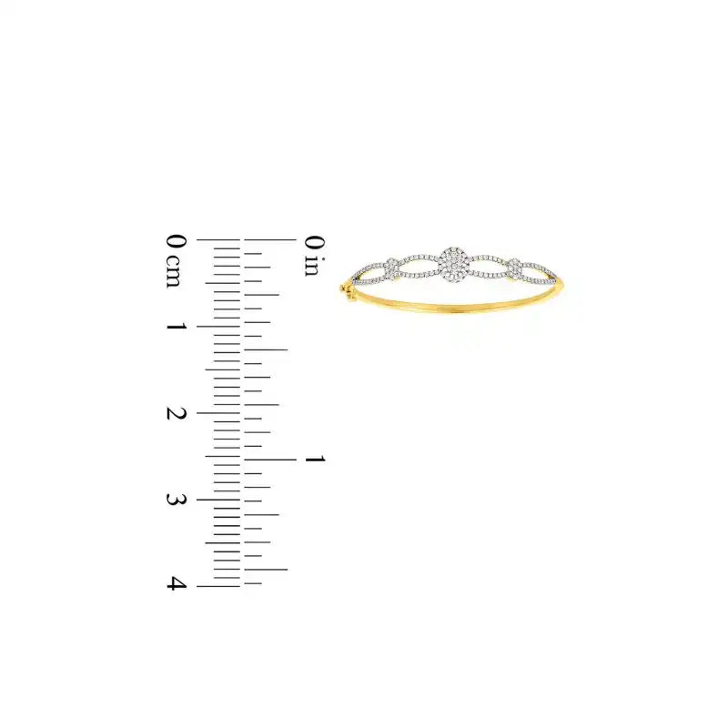 18K White and Yellow Gold and Diamond Bangle Bracelet