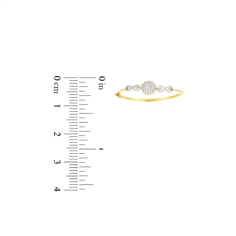 18K White and Yellow Gold and Diamond Bangle Bracelet