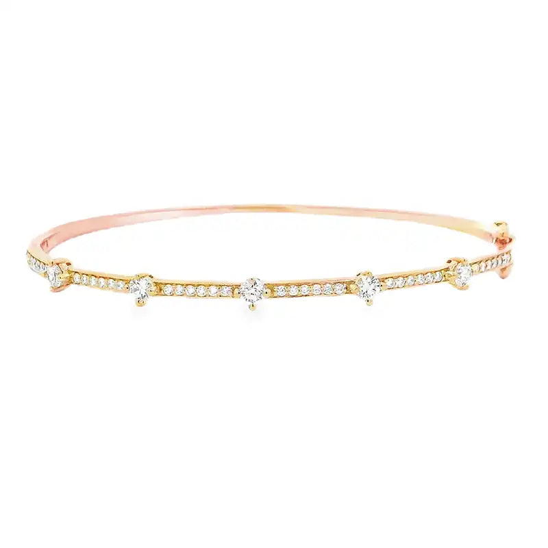 Gold Diamond Bangle Bracelet