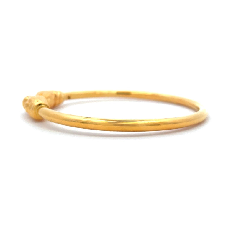 Elegant plain 22K yellow gold bangles for women, size 2.5, classic design