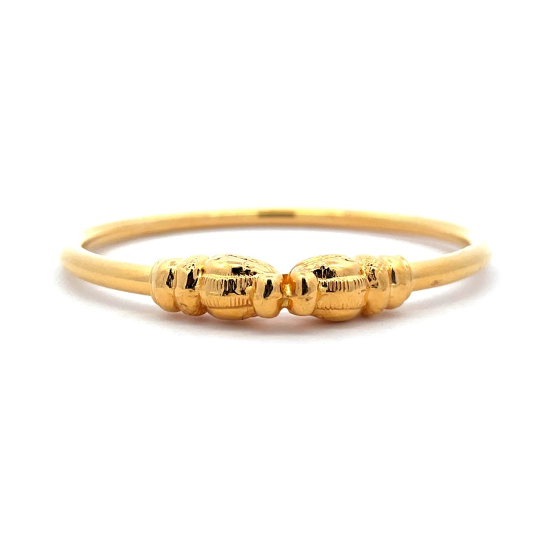 Elegant plain 22K yellow gold bangles for women, size 2.5, classic design