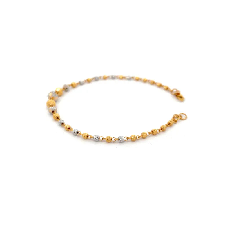 Beautiful 22k Two Tone Gold Bracelet Size 7.3 Inch Elegant Everyday Wear