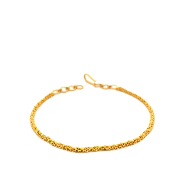 8 inch 22K Yellow Gold Chain Bracelet for Women Elegant Simple Everyday Wear