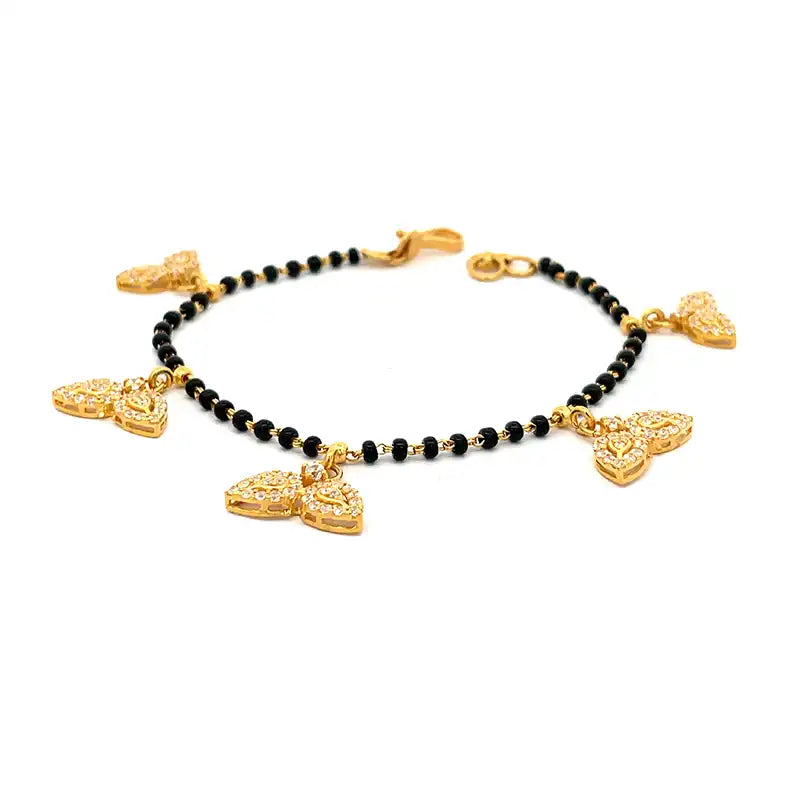 Elegant 22K Yellow Gold Butterfly Bracelet 7.25 inch for Women