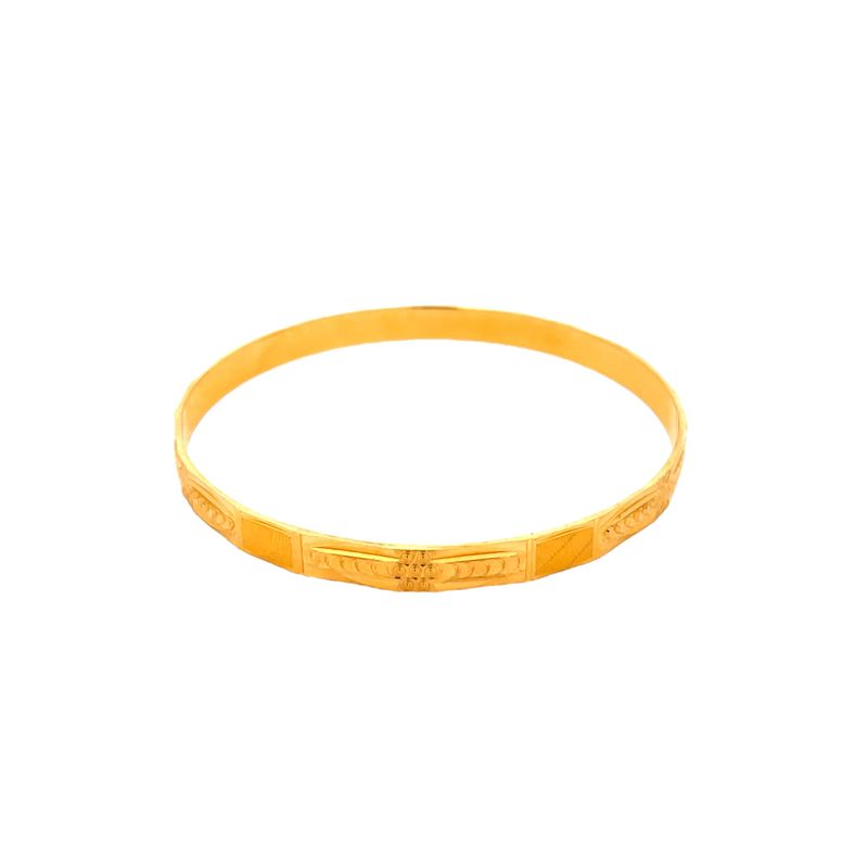 Two 22K Yellow Gold Bangles Size 2.4 for Women Elegant Classic Design