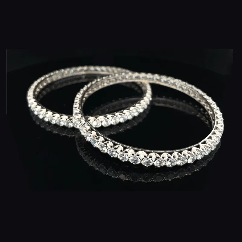 Elegant Kada bangles with CZ  - Set of 2, Size 2.6