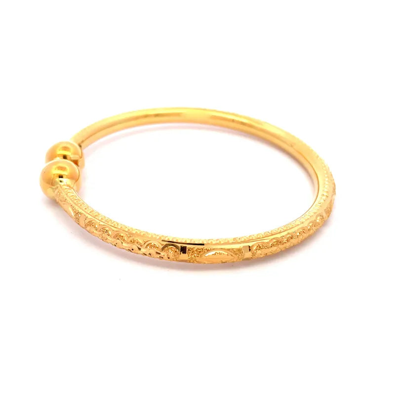 Elegant 22K Yellow Gold Bangle Set of Two for Women Size 2.5