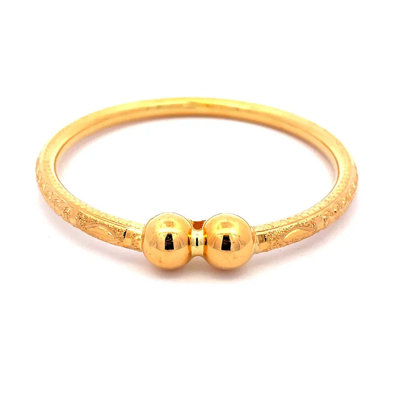 Elegant 22K Yellow Gold Bangle Set of Two for Women Size 2.5