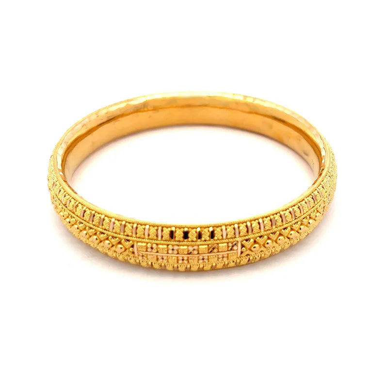 Elegant 22K Yellow Gold Bangle Set for Women size 2.4