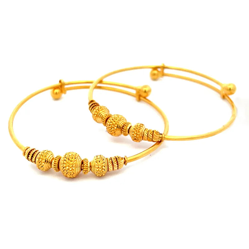 Elegant 22K Yellow Gold Baby Bangles for Unisex Wear, a Perfect Keepsake