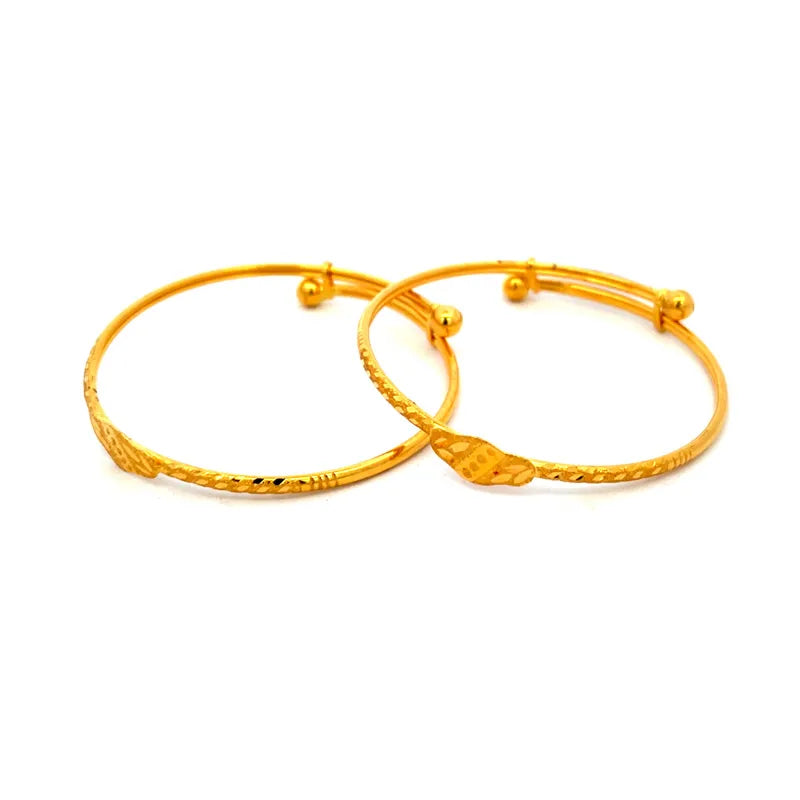 Elegant 22K yellow gold baby bangle set for a special little one