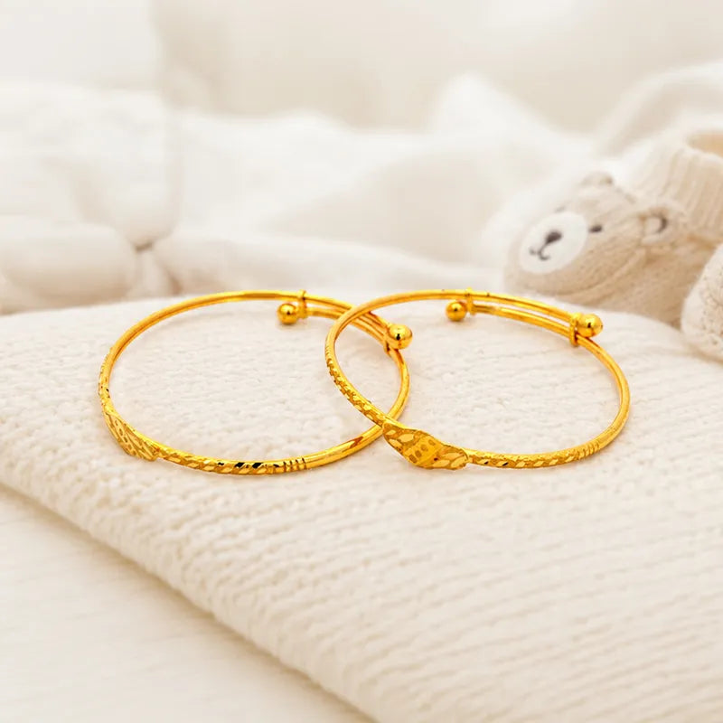 Elegant 22K yellow gold baby bangle set for a special little one