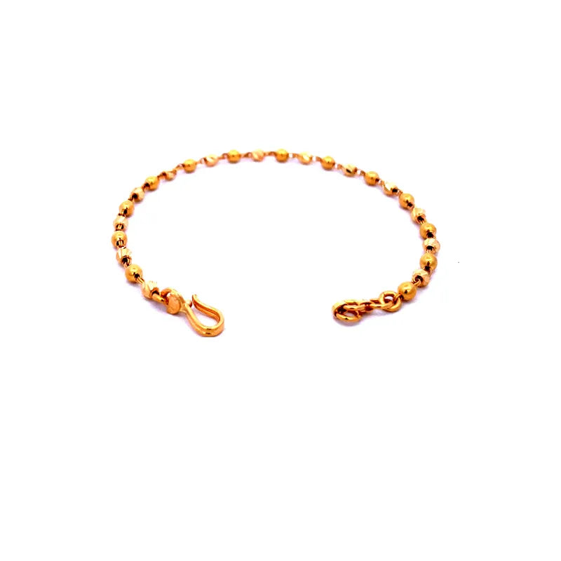 Elegant 22K Yellow Gold Baby Bracelets Set of Two for Little Ones