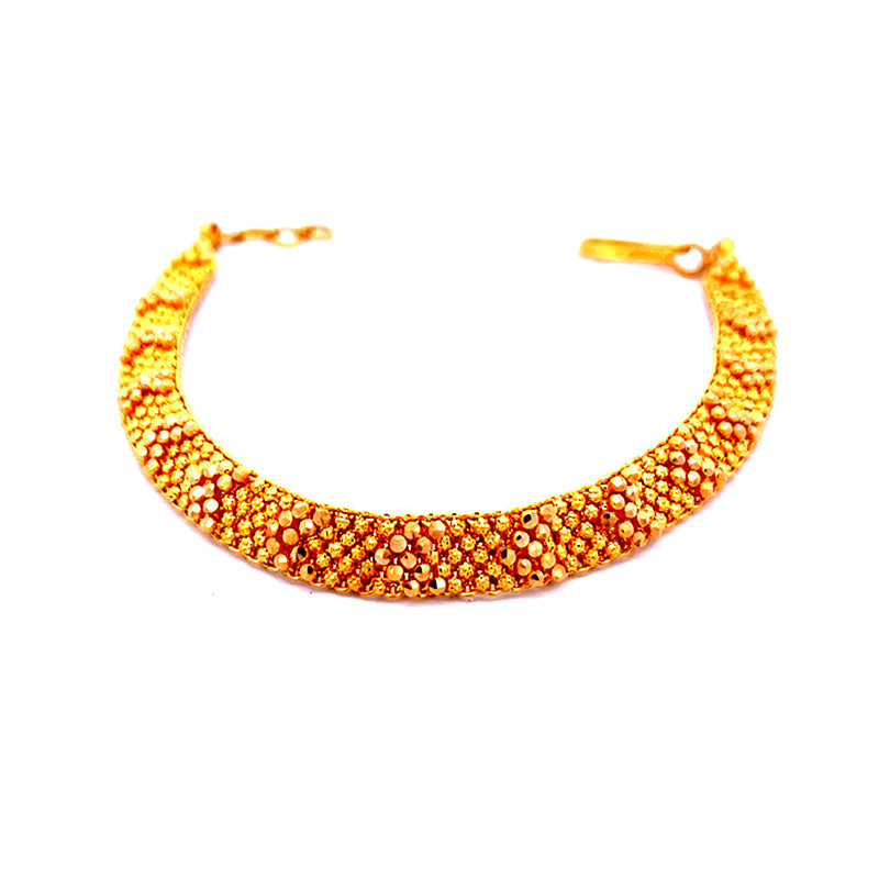 Elegant 22K Yellow Gold Bracelet for Women with Bold Statement Design 7.4 Inch