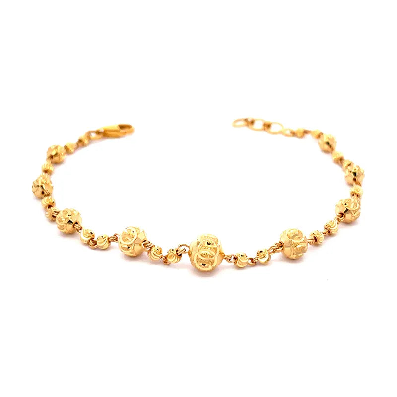 Elegant 22 Karat Yellow Gold Bracelet for Women, Simple and Beautiful Design 7.5 inch long