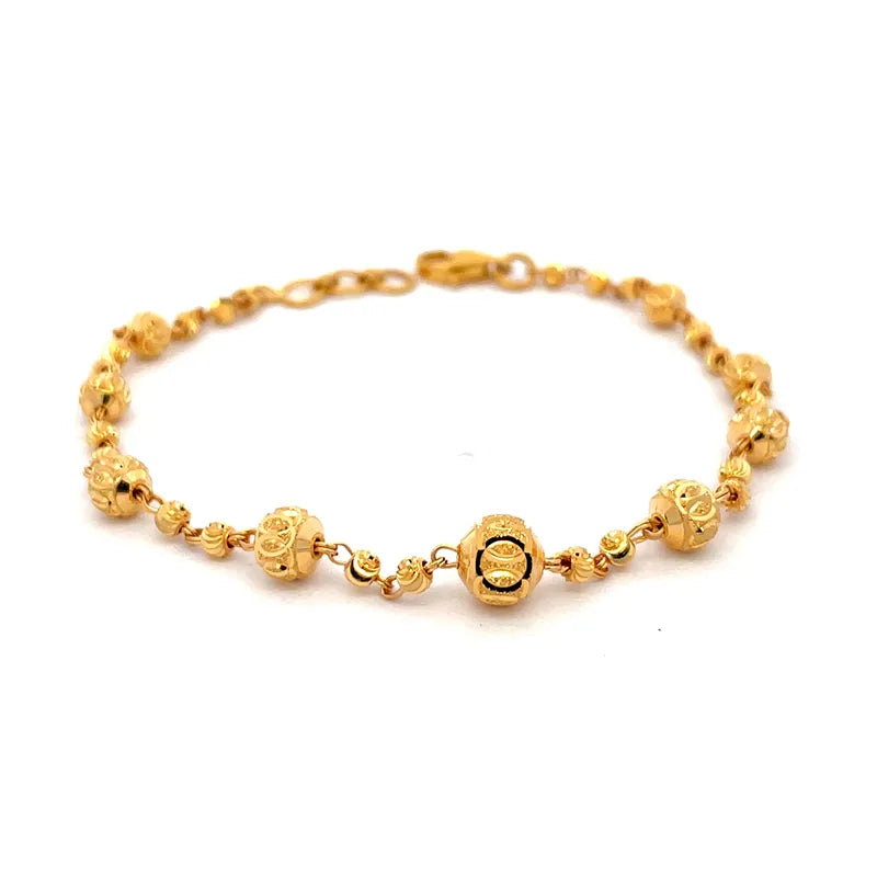 Elegant 22 Karat Yellow Gold Bracelet 7.5 inch Long for Women
