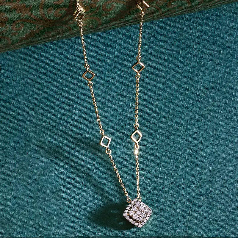 Graceful Gold Diamond Pendant Necklace